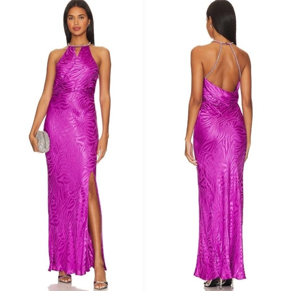 SAYLOR Dresses & Skirts - SAYLOR Vibrant Pink Halter Maxi Dress